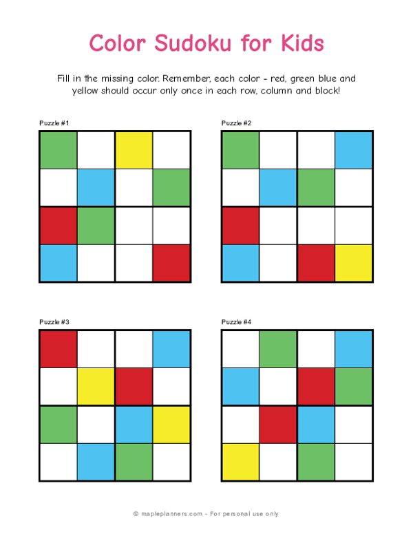 sudoku color online free