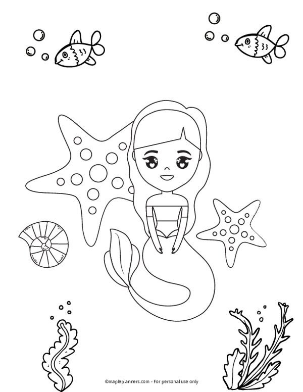 Download Mermaid Coloring Pages for Kids | Free Coloring Pages