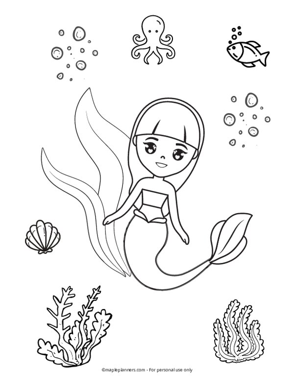 coloring pages of mermaid