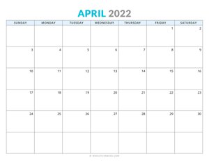 February 2022 Monthly Calendar Template - Free Printables