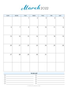 January 2022 Monthly Calendar Template - Free Printables