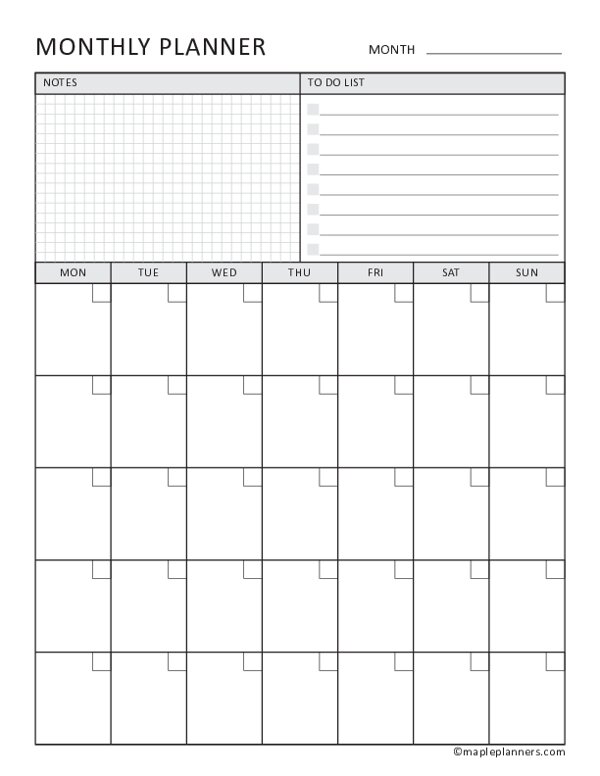 Monthly To Do Lists - FREE Printables