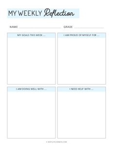 Weekly Reflection Template