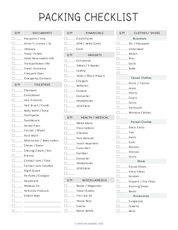Premium Vector  Travel checklist template. minimalistic, simple, bright.  a4.
