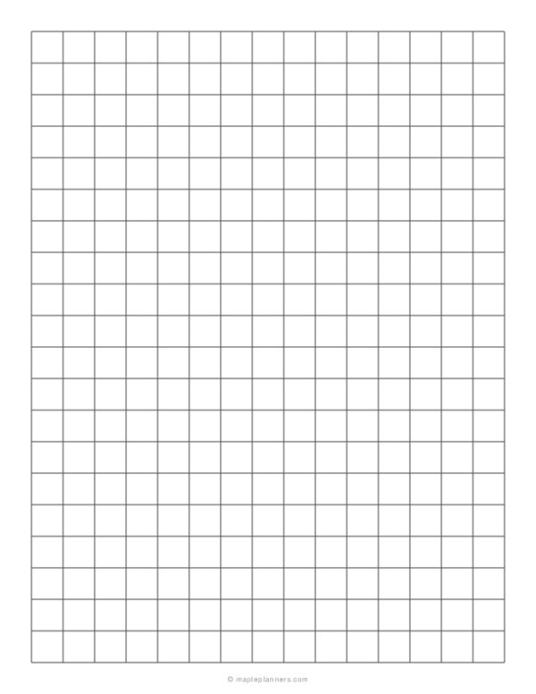 Half Inch Printable Grid Graph Paper