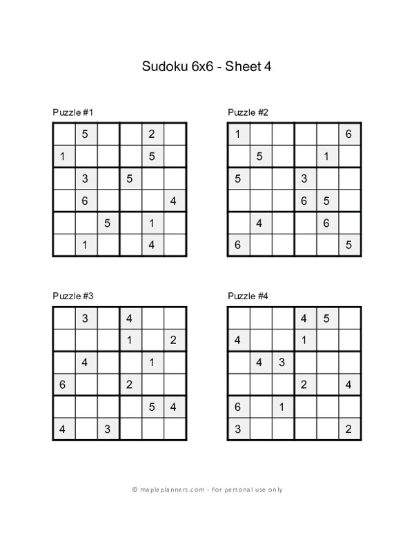 Chain Sudoku 6x6 - Easy 