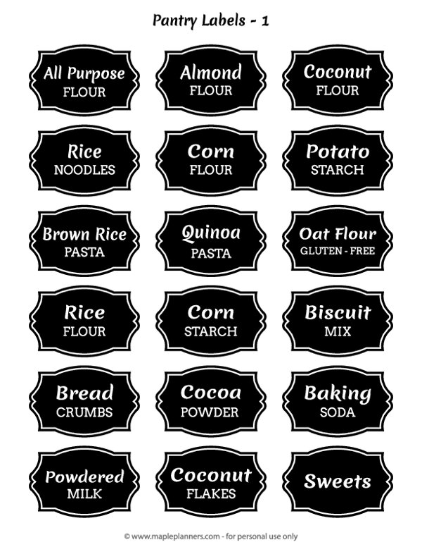 Free Printable Editable Pantry Labels Printable Templates by Nora