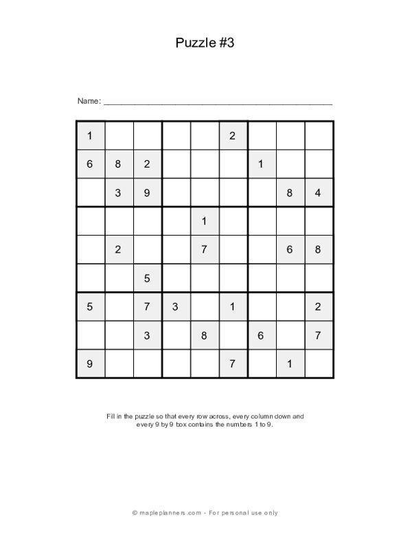 Easy 4X4 Sudoku puzzle game for kids - 20 pages printable worksheet