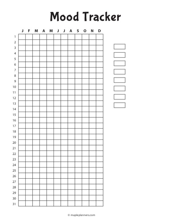 Daily Mood Tracker Printable PDF