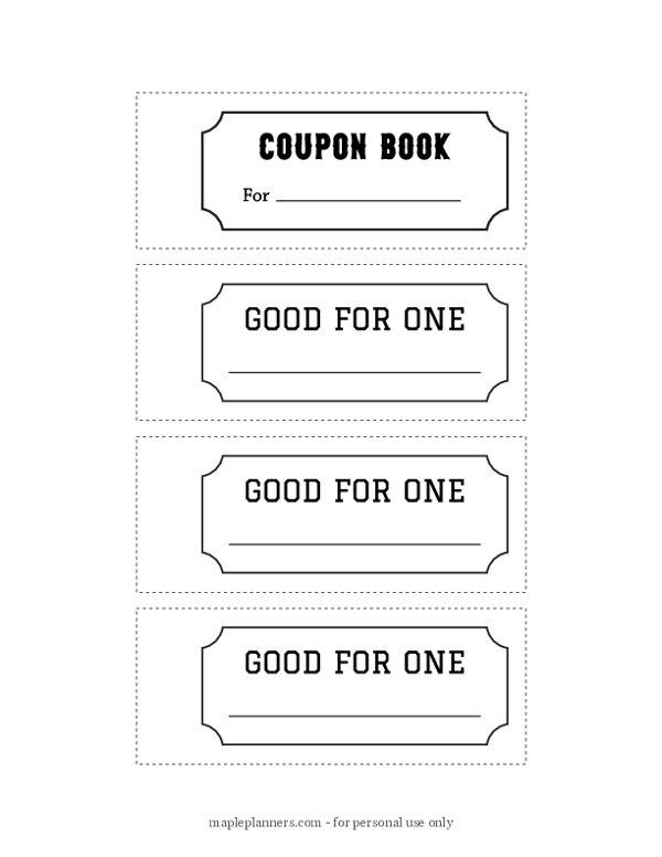 Free Printable DIY Coupon Book