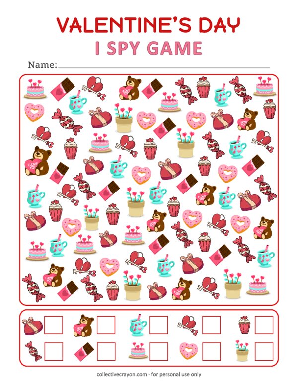 Free Printable Valentine s Day I Spy