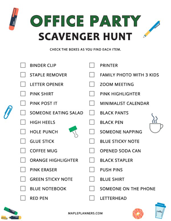 11 Fun Office Scavenger Hunt Ideas Templates For 2023, 55% OFF