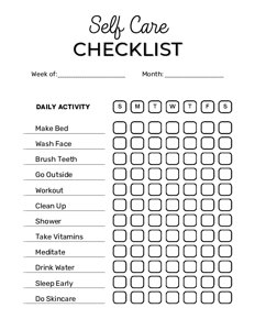 Self Care Checklist