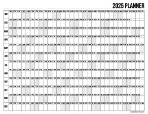 2025 Block Year Planner (Letter Size)