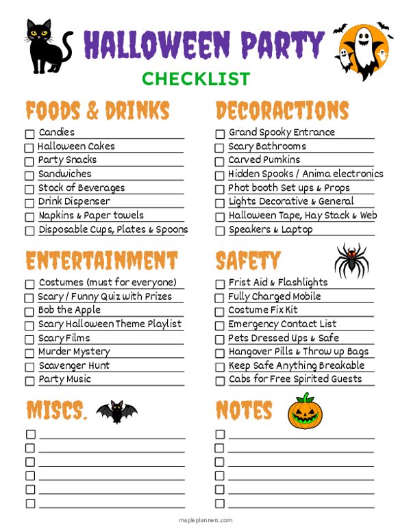 Halloween Party Checklist