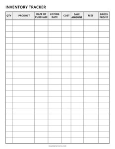 Inventory Tracker Template