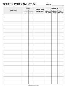 Office Supplies Inventory Tracker