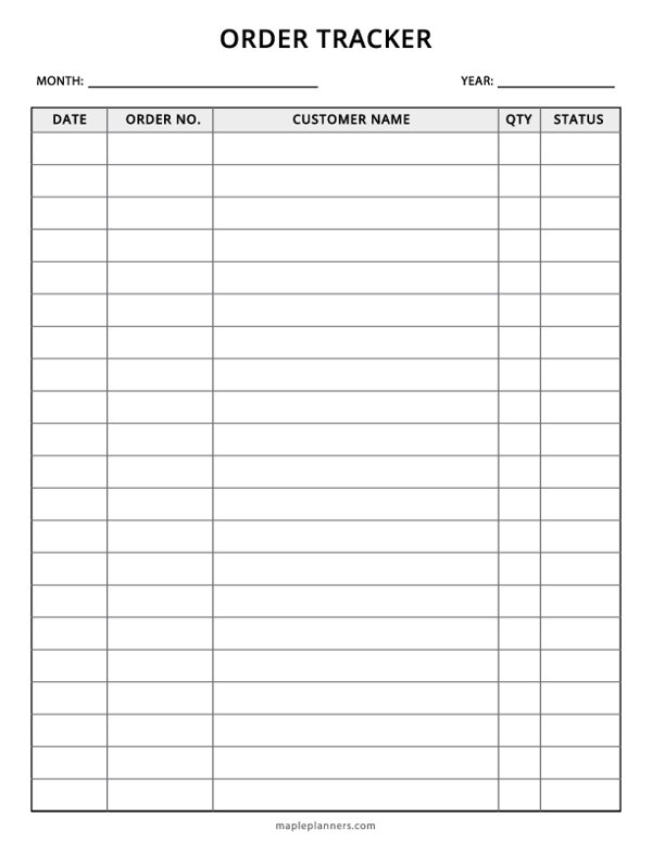 Order Tracker Template