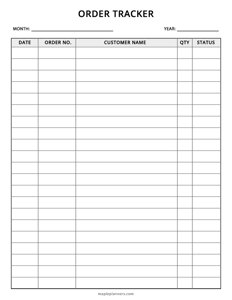 Order Tracker Template