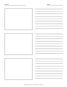 Lined Writing Paper with 3 Picture Boxes