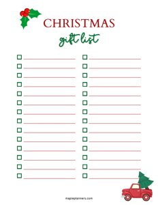 Christmas Gift List Template - #1