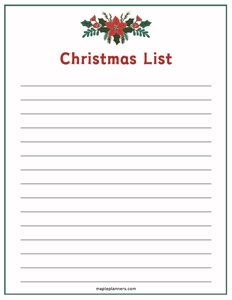 Christmas List Template