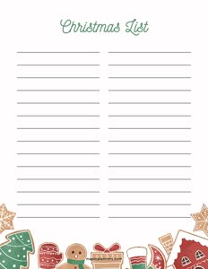 Christmas List Template - #2