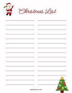 Christmas List Template - #3