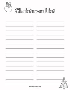 Christmas List Template - #5