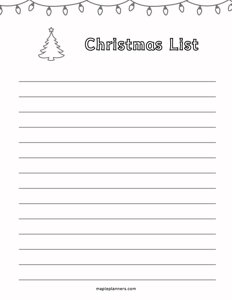 Christmas List Template - #6