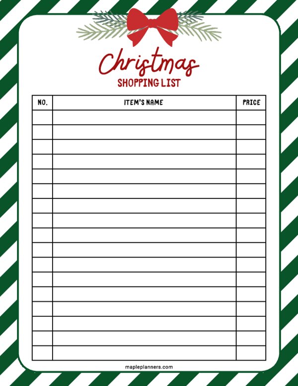 Christmas Shopping List - #5