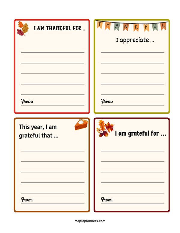 Thankful Table Cards