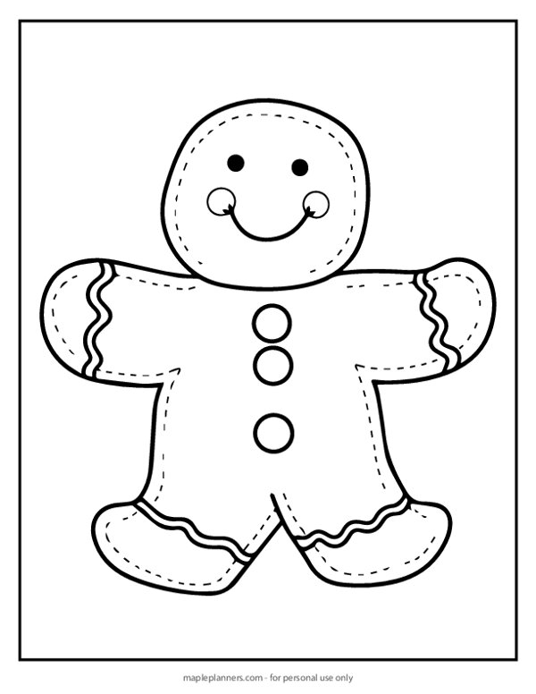 Gingerbread Man Coloring Page