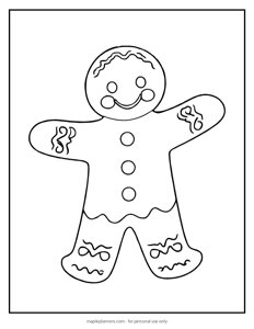 Gingerbread Man Coloring Page - #2