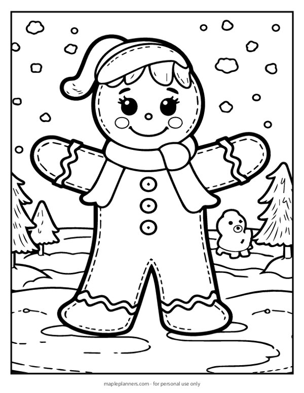 Happy Gingerbread Coloring Sheet