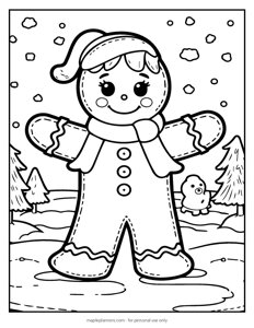 Happy Gingerbread Coloring Sheet