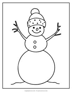 Happy Snowman Coloring Sheet