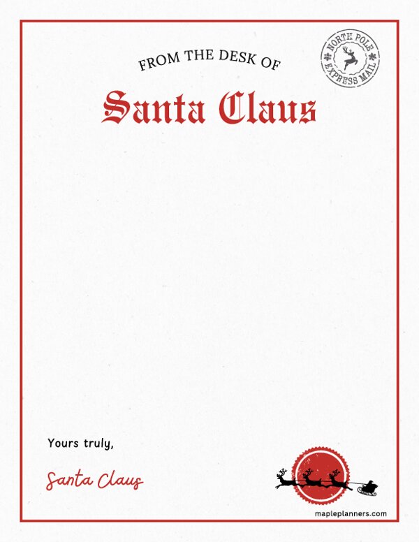 Letter from Santa Template