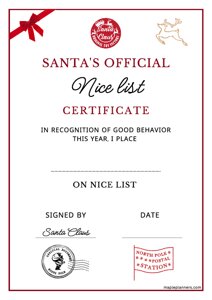 Nice List Certificate