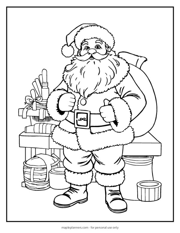 Santa Claus Workshop Coloring Sheet