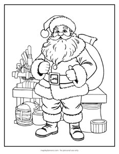 Santa Claus Workshop Coloring Sheet