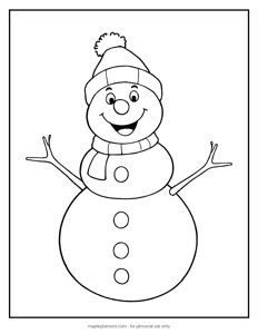 Snowman Christmas Coloring Sheet