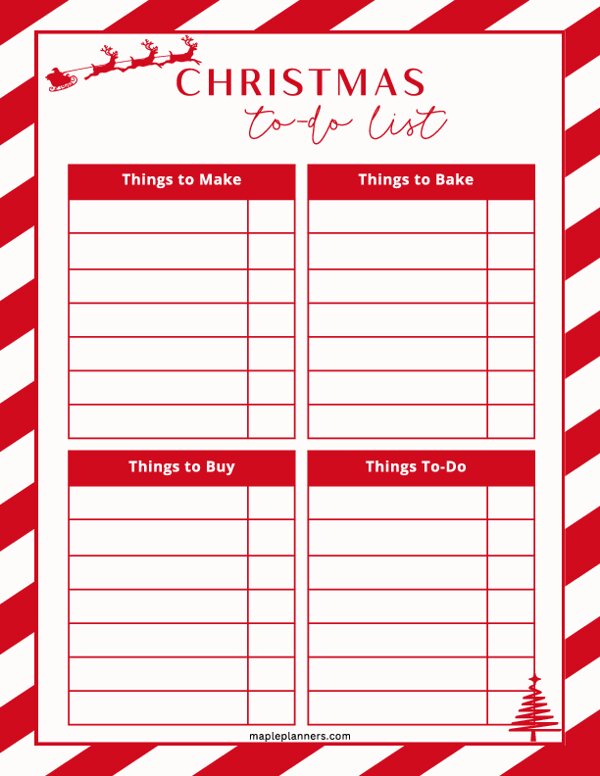 Christmas To Do List Template - #1