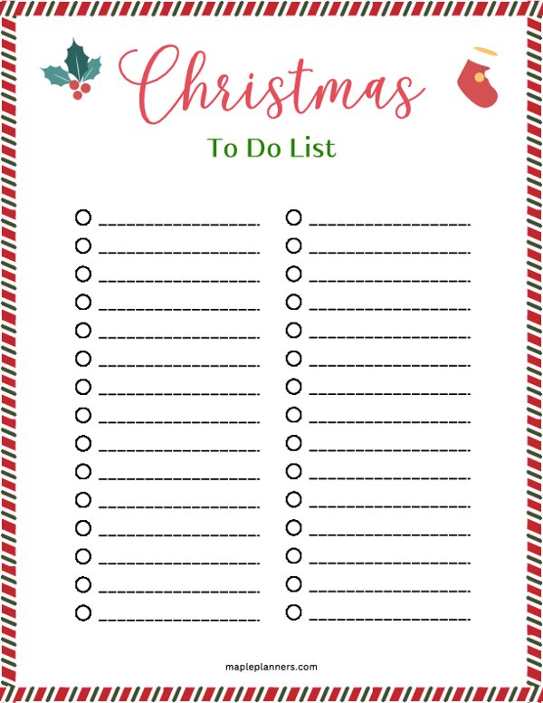 Christmas To Do List Template - #2