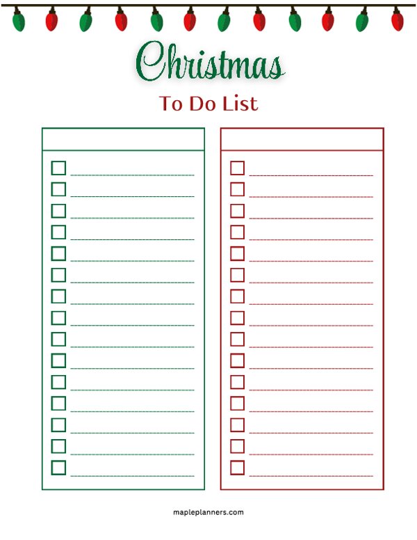 Christmas To Do List Template - #3