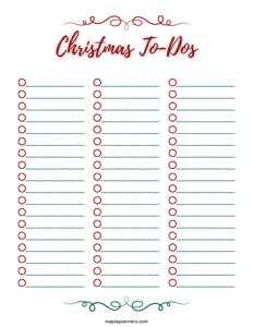 Christmas To Do List Template - #7