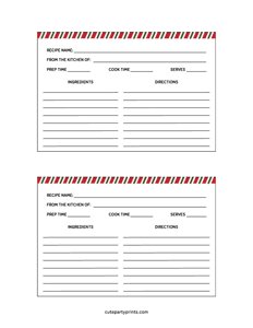 Festive Recipe Cards