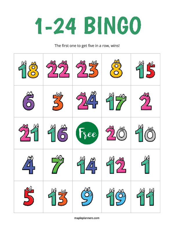 Number Bingo 1-24