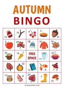 Autumn Bingo Cards