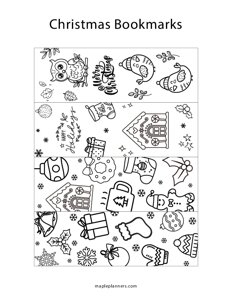 Cute Christmas Coloring Bookmarks